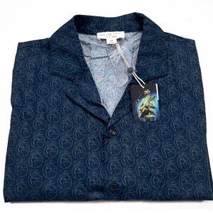 Walker Hayes Men's M Short Sleeve Navy Duck Buck Logo Button Shirt NEW NWT